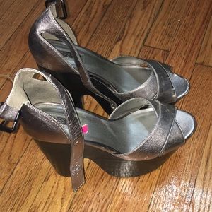 Topshop platform heels silver